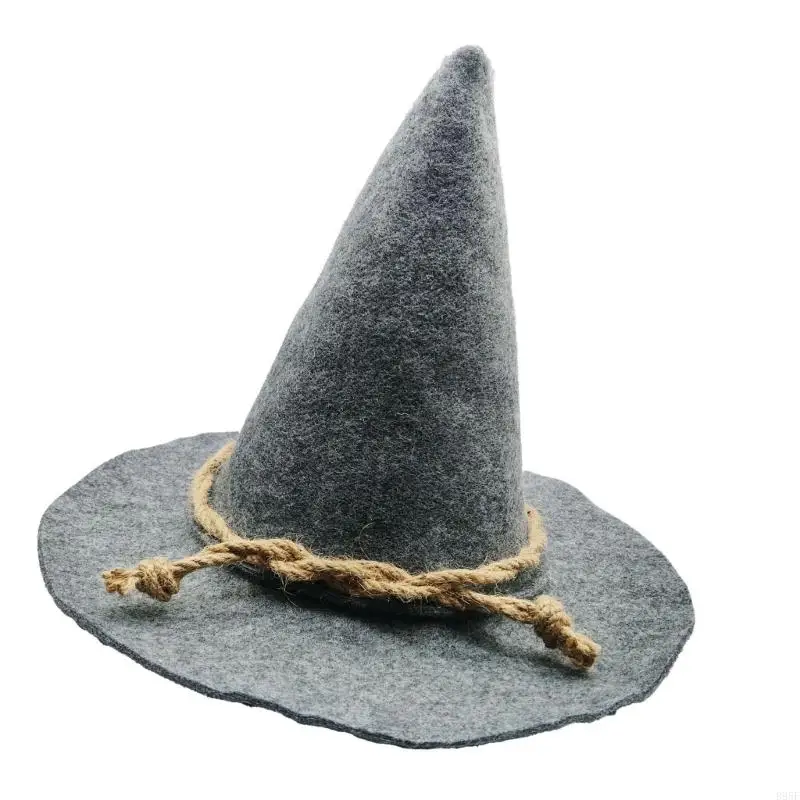 B95F Halloween Scarecrows Witch Hat Lolitas Cosplay Witch Hat Magical Wizard Hats