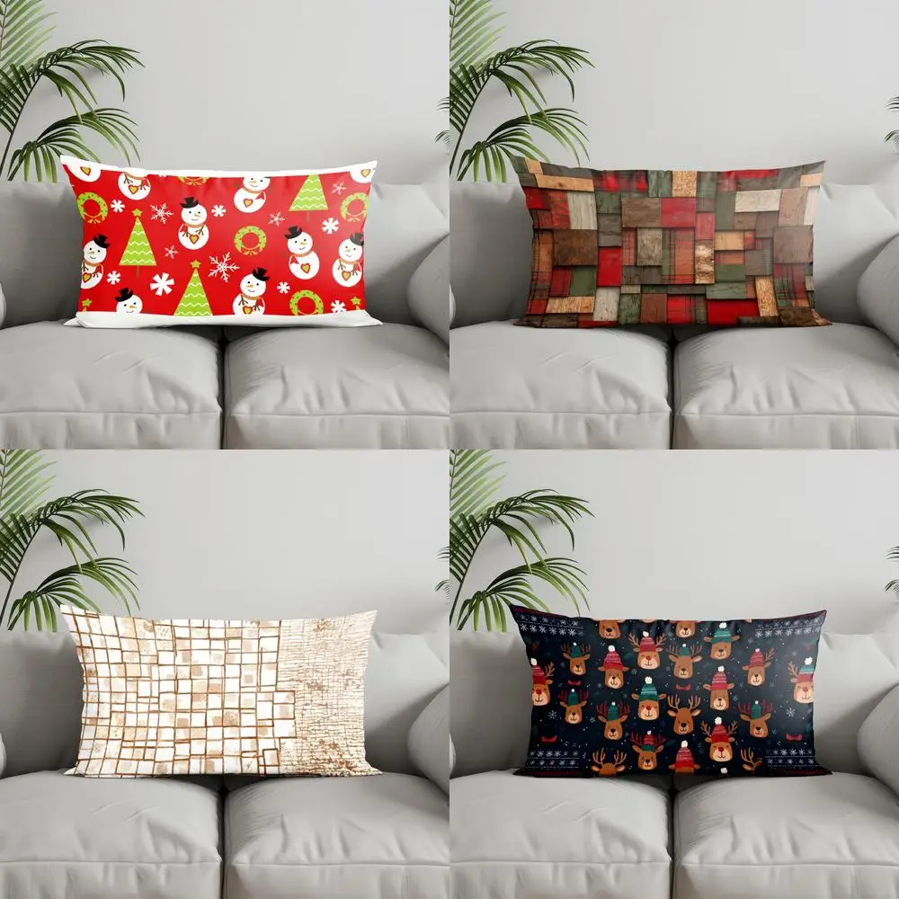 ديكور المنزل احتفالي ثلج نمط المخدة مناسبة ل أريكة غرفة نوم سيارة وسادة غطاء وسادة مستطيلة الظهر وسادة #1