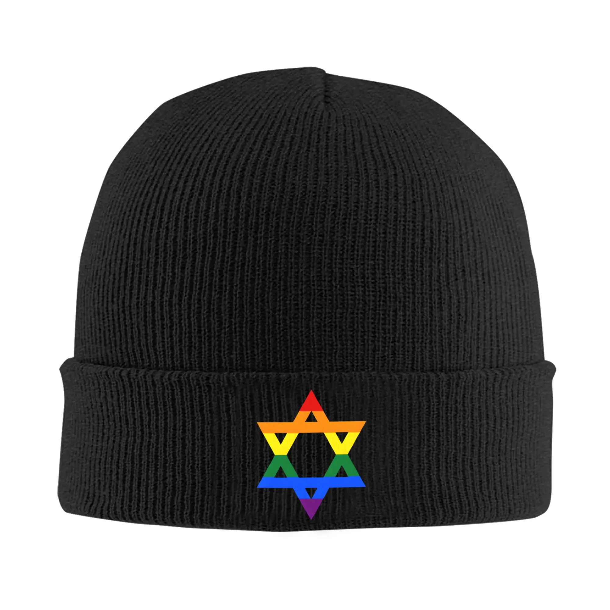 Gay Pride Star Of David Skullies Beanies Caps For Men Women Unisex Cool Winter Warm Knitted Hat Adult  Bonnet Hats