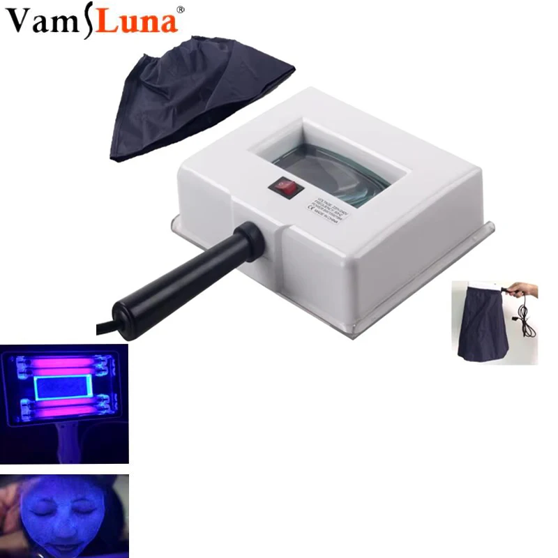 UV Analyzer Facial Skin Testing Examination Magnifying Analyzer Lamp Machine with Protective Cover and Face Drape SPA Lamp Skin