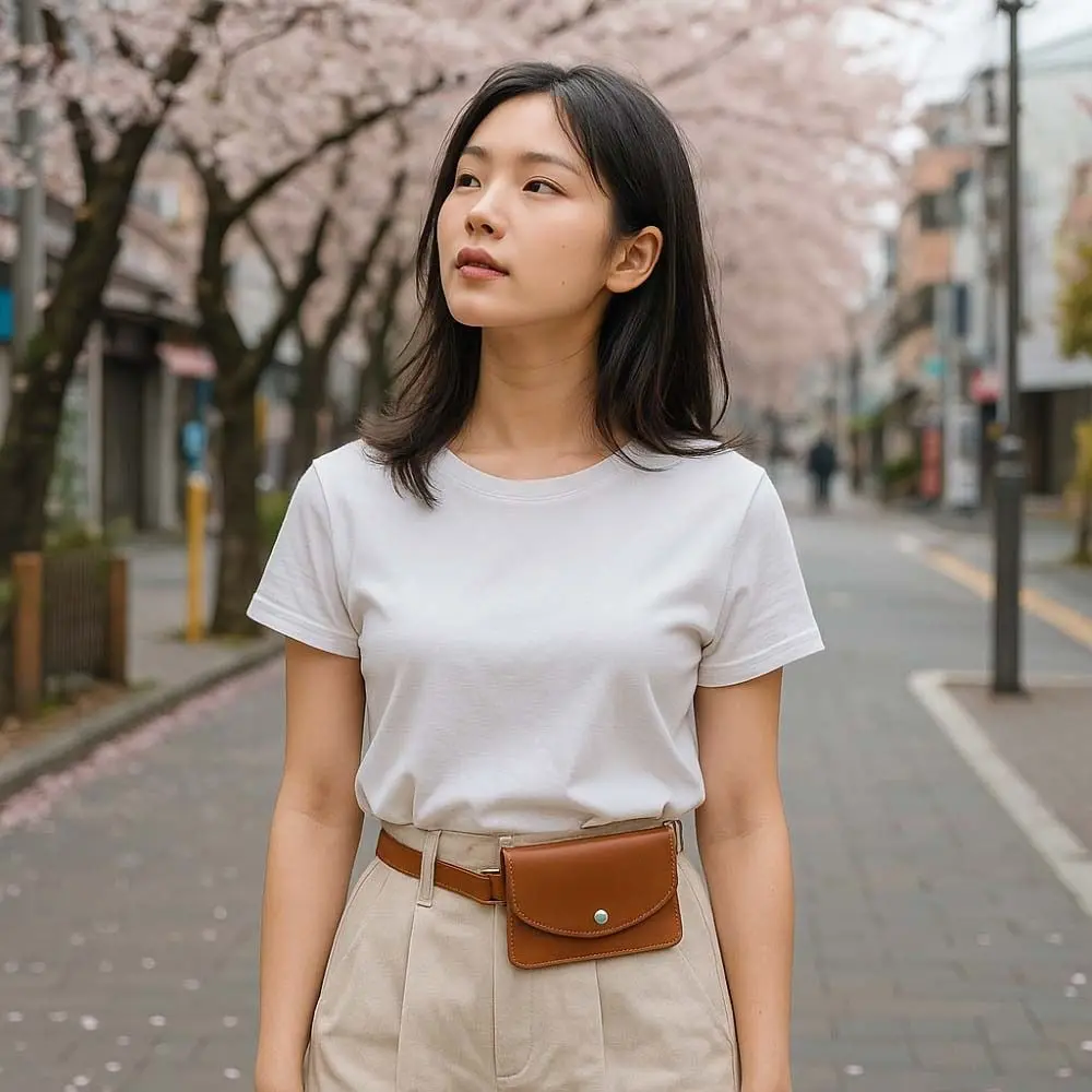 

Fashion Detachable Waist Belt With Bag 2 in 1 Flap Waistband Waist Bag Solid Color Fanny Pack PU Leather Coin Purse Daily
