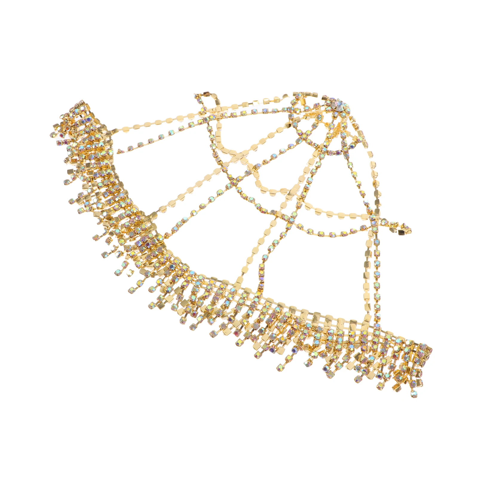 

Rhinestone Tassel Mesh Head Chain Unique Hairpiece Bridal Headwear for Women Party Banquet Head Chain Flapper Accessories