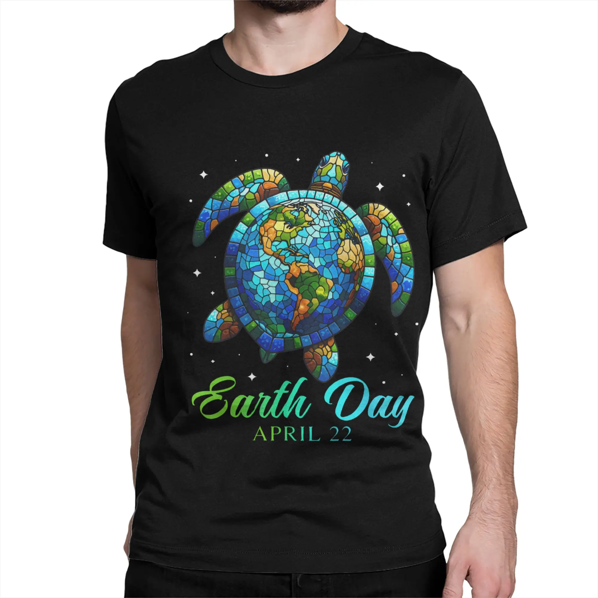 Men Women T-Shirts Save The Planet Turtle Earth Environmental Awareness Nature Cotton Tees Short Sleeve  T Shirts Clothing Gift