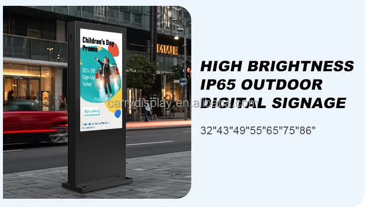 75/43/55 Inch Indoor Touch Screen LCD Outdoor Advertising Screens Totem Kiosk LED Digital Signage Display