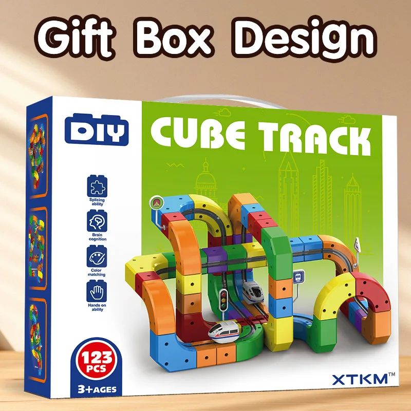 ชุดรถไฟไฟฟ้า 51/81/123 ชิ้น สำหรับเด็ก ชุดสร้างรางรถไฟ 3 มิติ DIY พร้อมรถไฟชาร์จ USB ที่สามารถขับเคลื่อนได้โดยไม่ต้องใช้แรงโน้มถ่วง รางรถไฟวิเศษ C