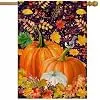 Fall Thanksgiving Pumpkins House Flag 28x40 Inch Double Sided Large Burlap Welcome Harvest Garden Flags for Home Outside jjp