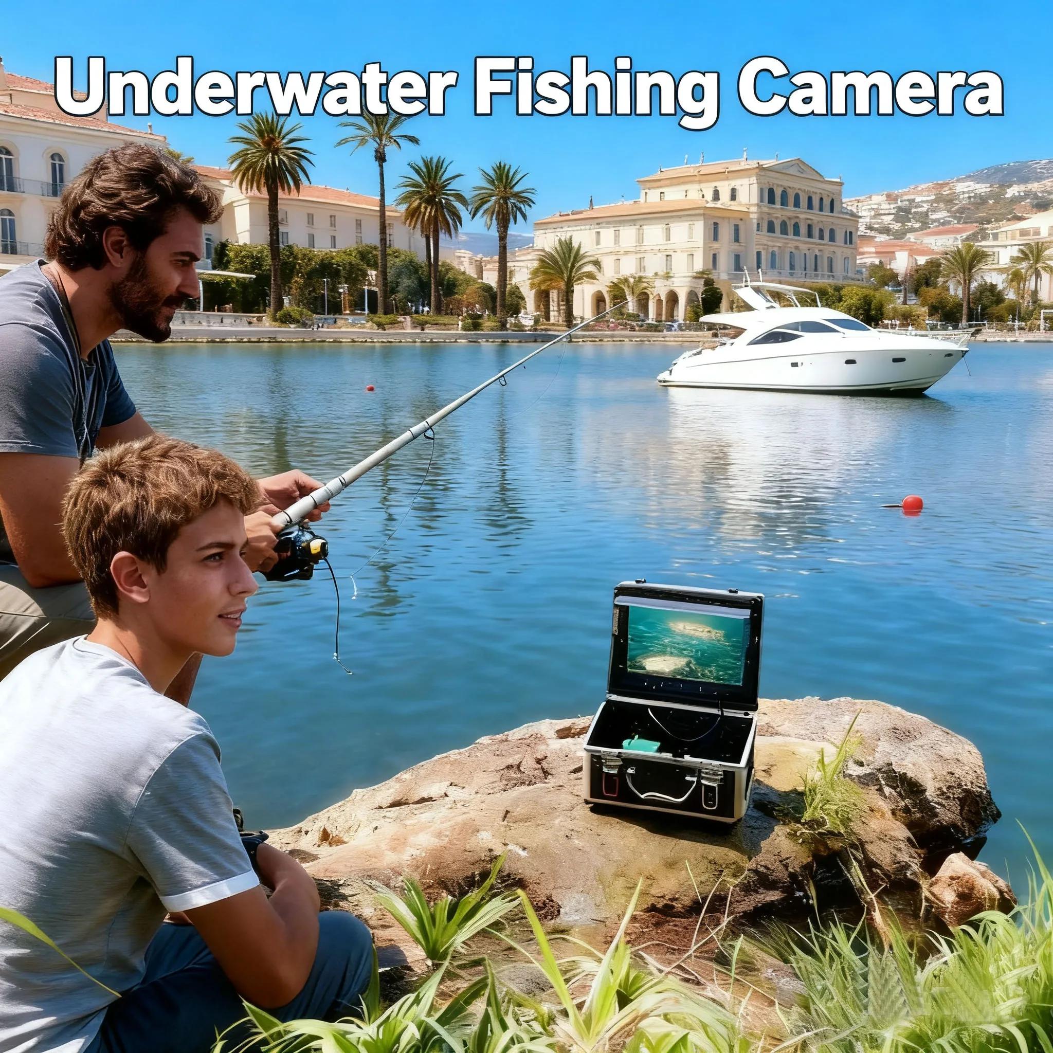 

4500mAh Underwater Fishing Camera 6W IR LEDs HD 1000TVL Sea Wheel Color CCD with 8GB TF Card Color Screen Monitor