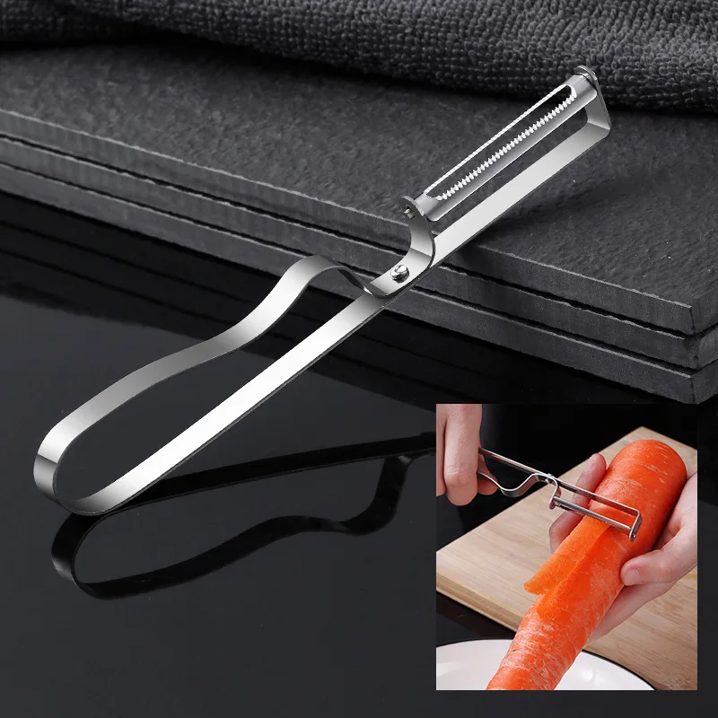 3 in 1 Stainless Steel Manual Potato Peeler Garlic Food Crusher Vegetable Fruit Slicer Kitchen Chopper Sharp Fish Scale Cutter