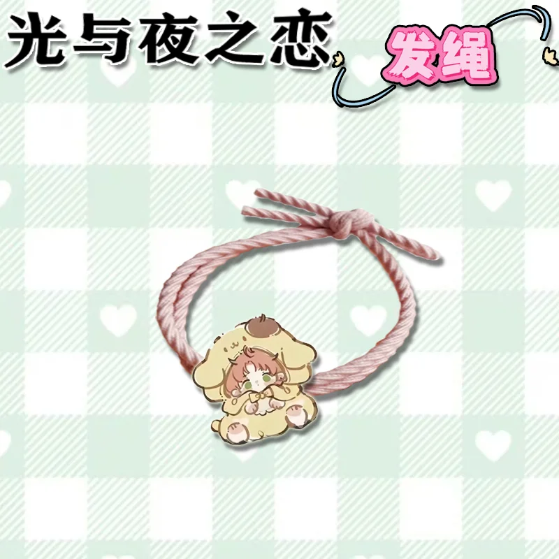 5 шт., свет и ночь, аниме Osborn Sariel, веревка для волос Kawaii, высокая эластичность, повязка на голову с героями мультфильмов для девочек и женщин, аксессуары для волос, подарки