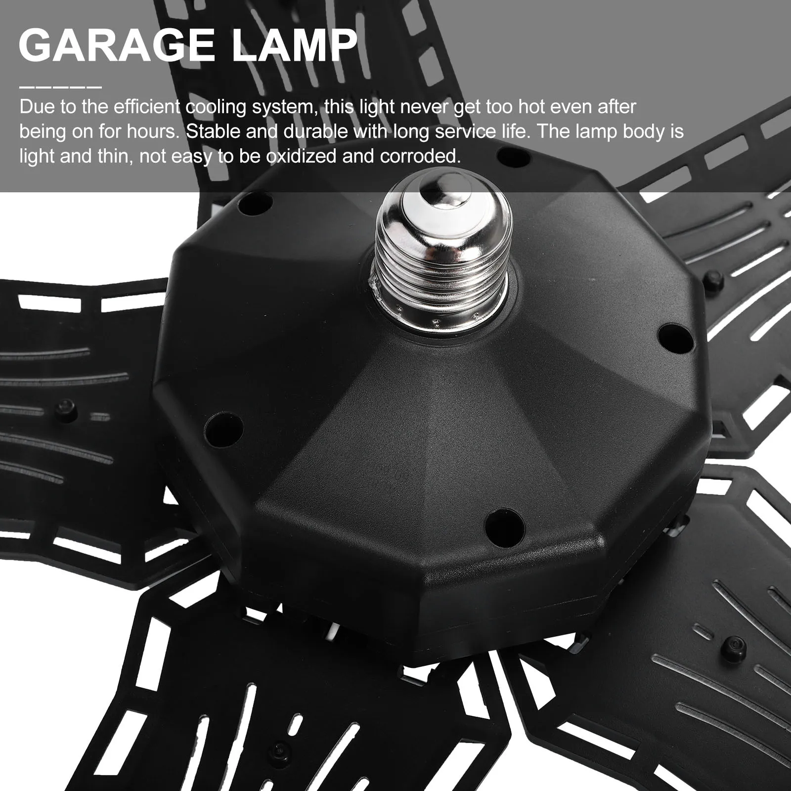 1pc Led Garage Light 20W 6000K Folding Design For Warehouse Ceiling Lighting Deformable Angle Adjustable Safe Use