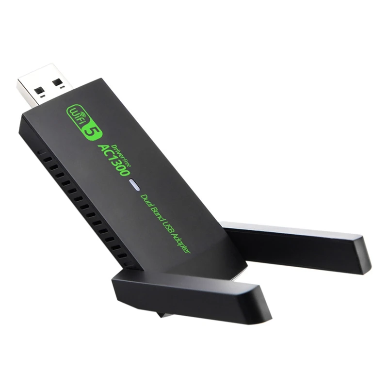 USB 3.0 WiFi Adapter 1300Mbps Network Card Dual Band 2.4G/5GHz Wireless Receiver Transmitter for Desktop Laptop PC-PZZW