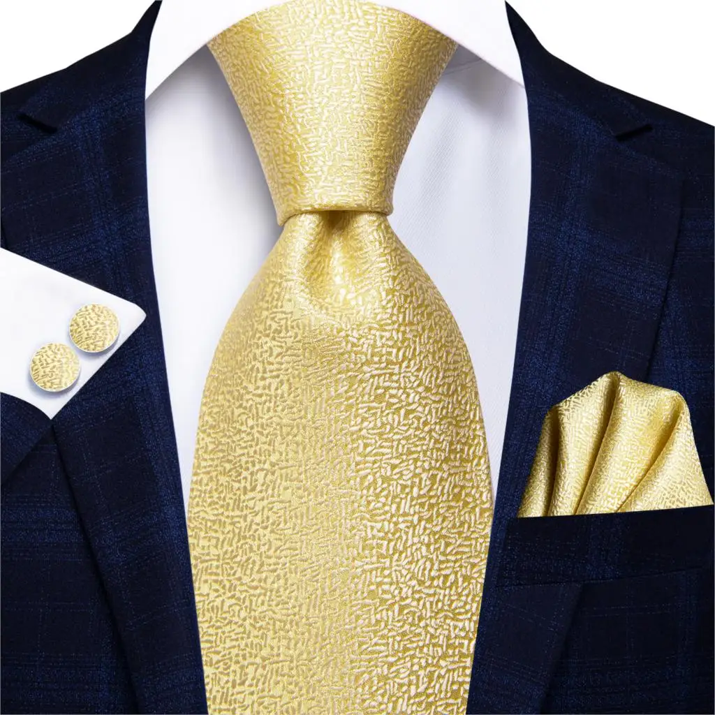 Hi-Tie Luxury Floral Paisley Mens Yellow Gold Tie Gravata Nicktie For Men Business Wedding Necktie 8.5cm Wide Dropshipping