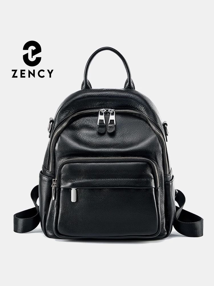 

Zency Luxury Genuine Leather Women Backpack 2024 Casual Zip Lady Large Capacity Travel Backpack Girls Female Leather Knapsack