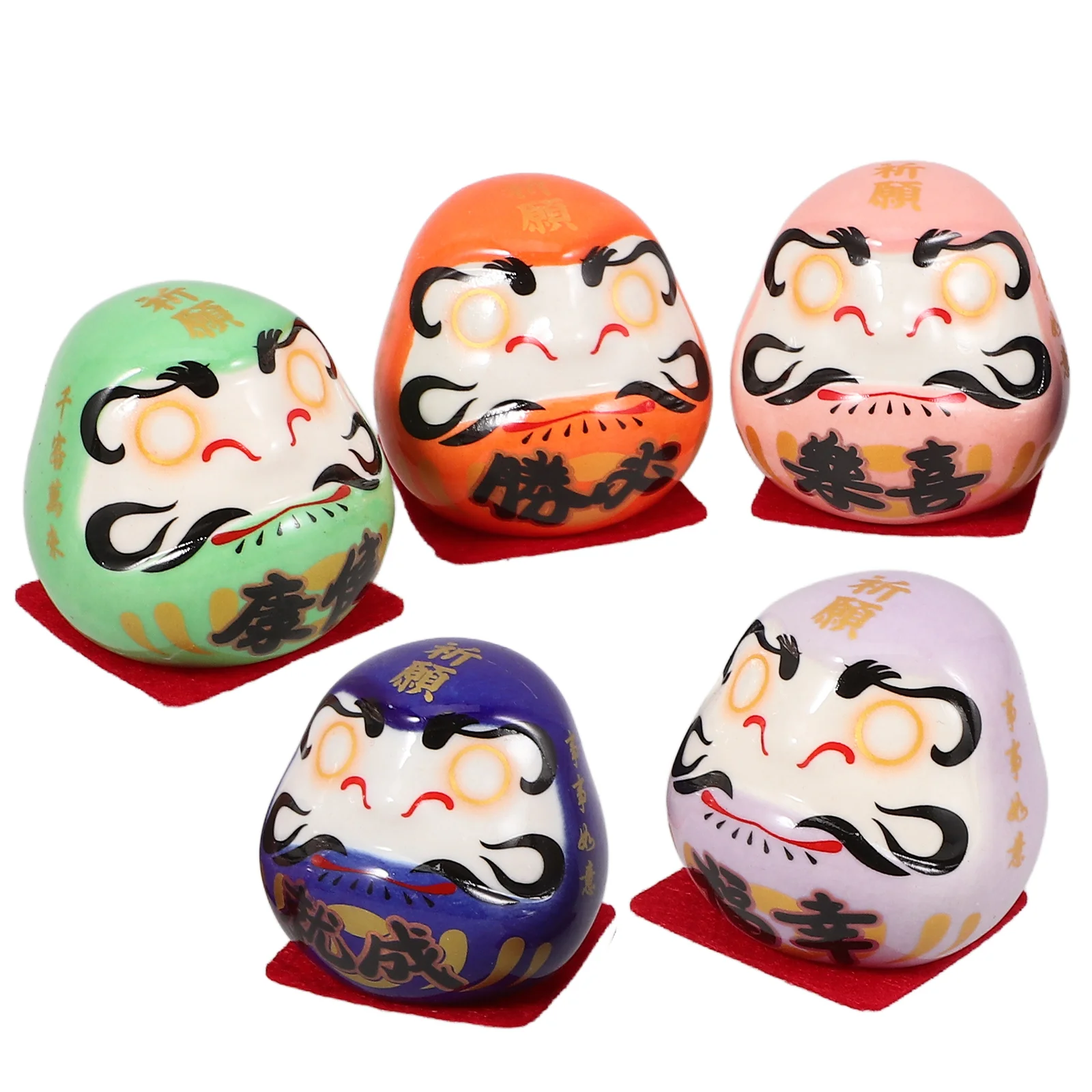 

Car Decor Dharma Decorations Japanese Wishing Home Fairy Garden Miniature Zen Daruma Dolls