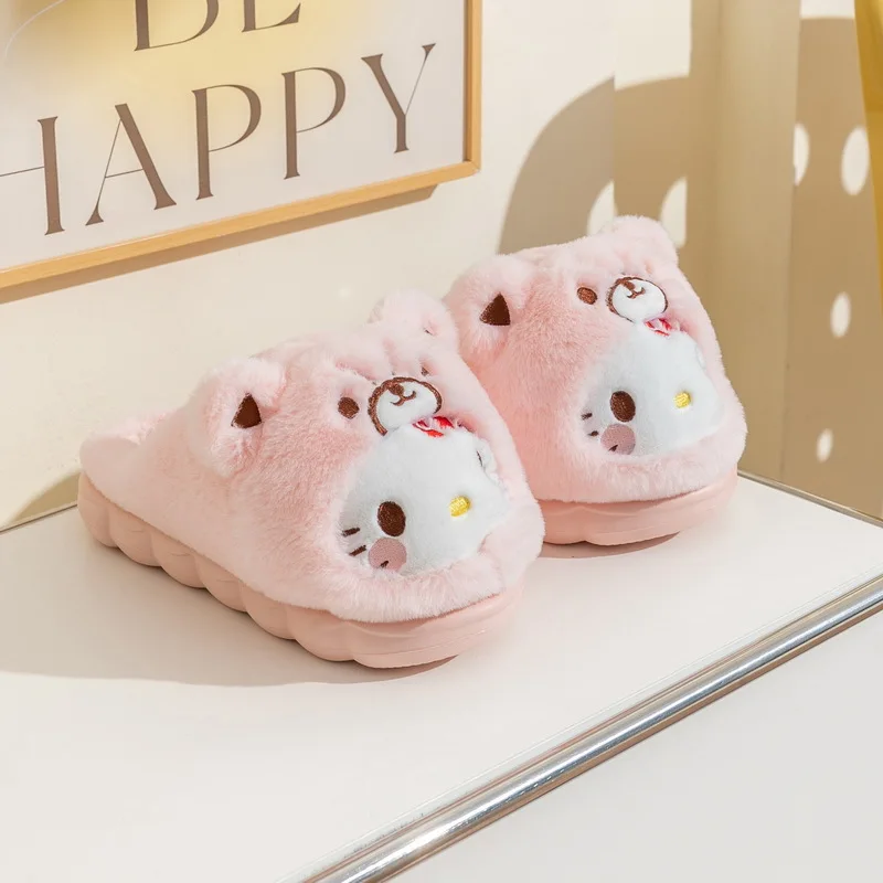 

Child Hello Kittys Kids Slippers Home Shoes Cotton Cute Girl Cartoon Keep Warm Autumn Winter New Cinnamoroll My Melody