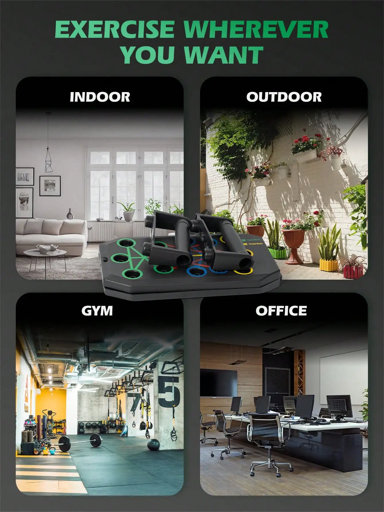 لوح رفع صلب متعدد الوظائف: معدات اللياقة البدنية المنزلية لتدريب قوة الصدر/الذراع (الرجال والنساء)