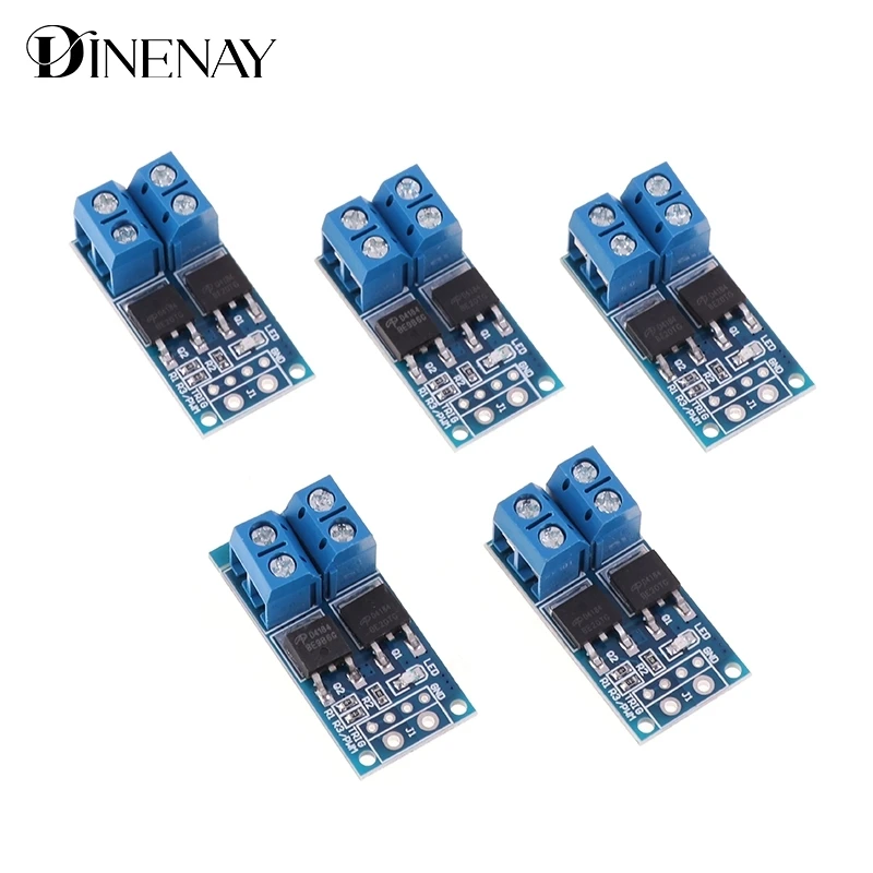 5 Stuks 15a 400W Mos Fet Trigger Schakelaar Aandrijfmodule Pwm Regelaar Bedieningspaneel Voor Arduino Dc 5V 12V 36V