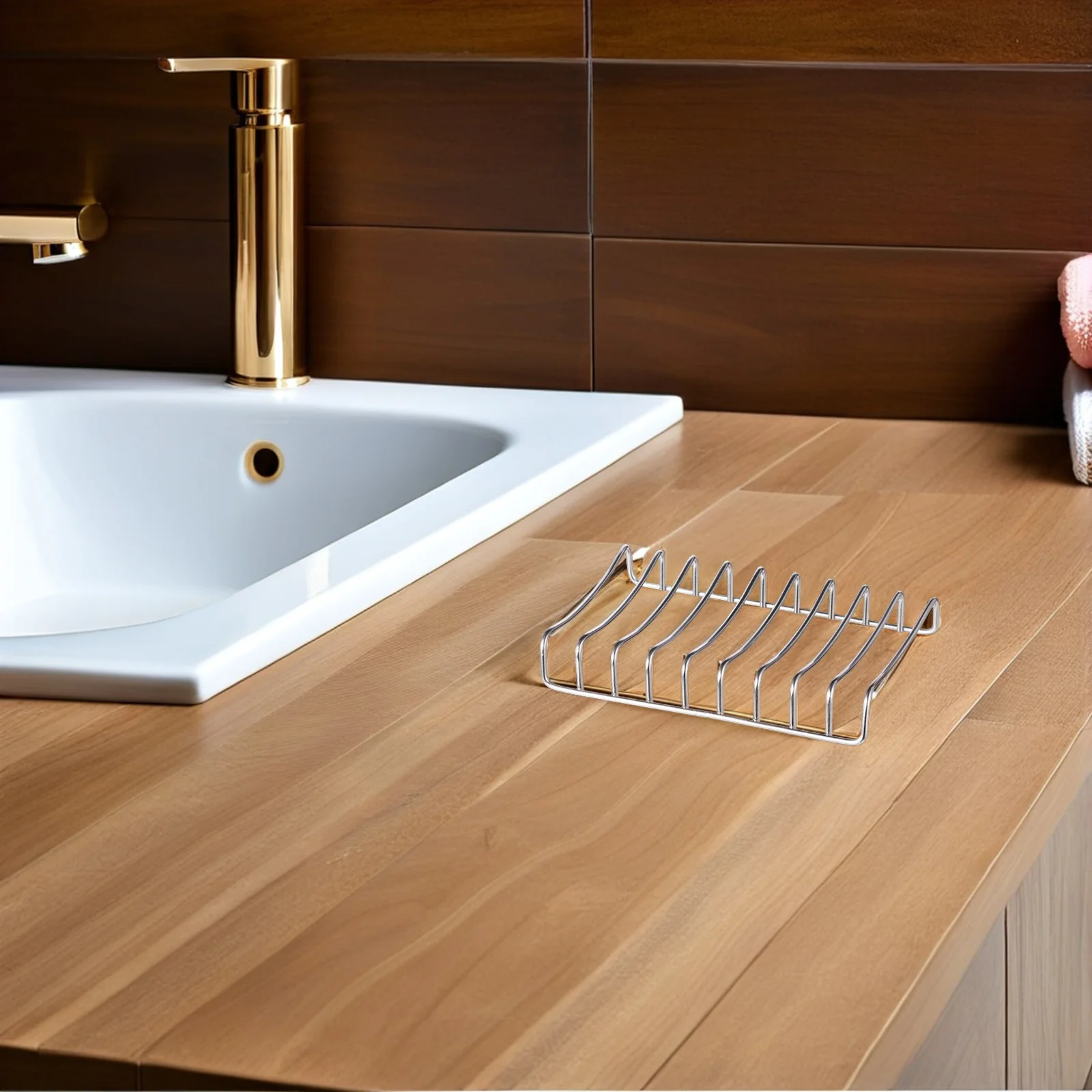 

Stainless Steel Holder Non-Deformable Soap Tray Creative Drainage Design For Bathroom Shower Kitchen Sink Household