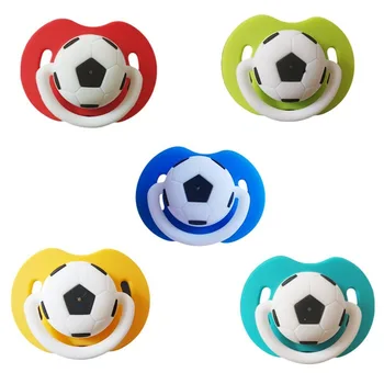 1PC smoczek dla niemowląt niemowlę piłka nożna Shap Dummy smoczek Unisex śmieszne silikonowe smoczek dla niemowląt smoczek dla niemowląt noworodek opieka stomatologiczna