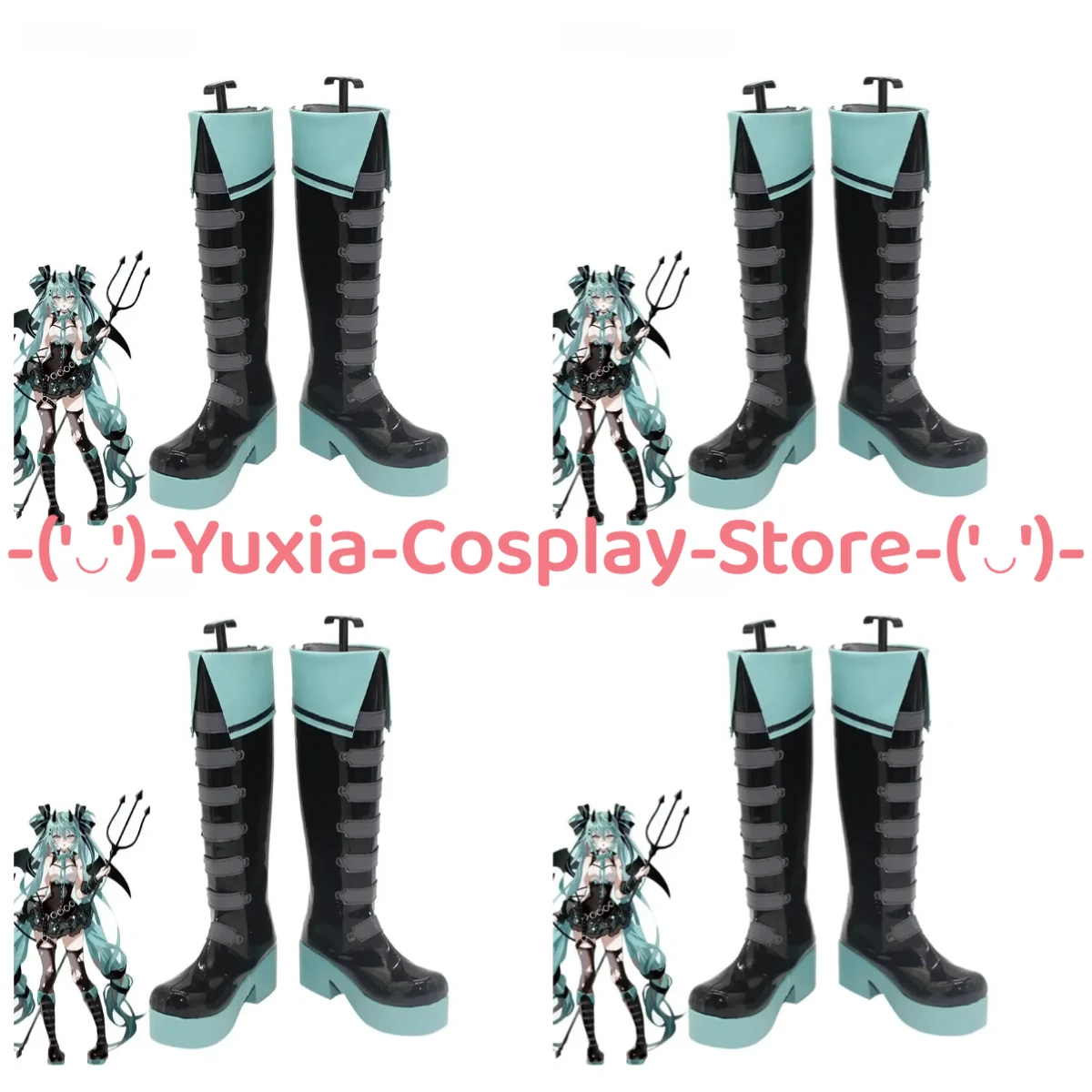 

Yuxiacosplay! Hitsune Mika Demon Cosplay Shoes Anime Game Character Prop PU Leather Boots Halloween Carnival Party Costume