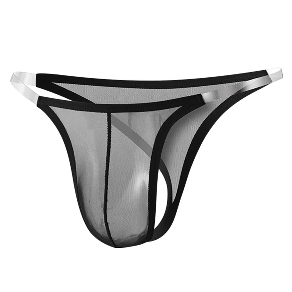 Sexy Mannen Sheer Mesh Perspectief Thong Slips Effen Ademend Zweet T-Back Onderbroek Lage Taille Zacht Ondergoed Erotische Knickers