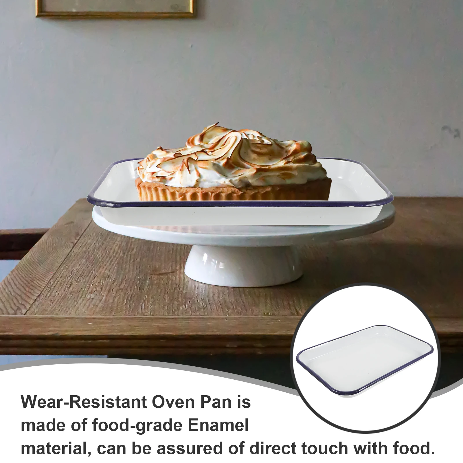 

Эмалированная прямоугольная форма для выпечки, антипригарный противень для духовки, пищевая износостойкая банка для запекания, многофункциональная кухонная форма для выпечки, тепло