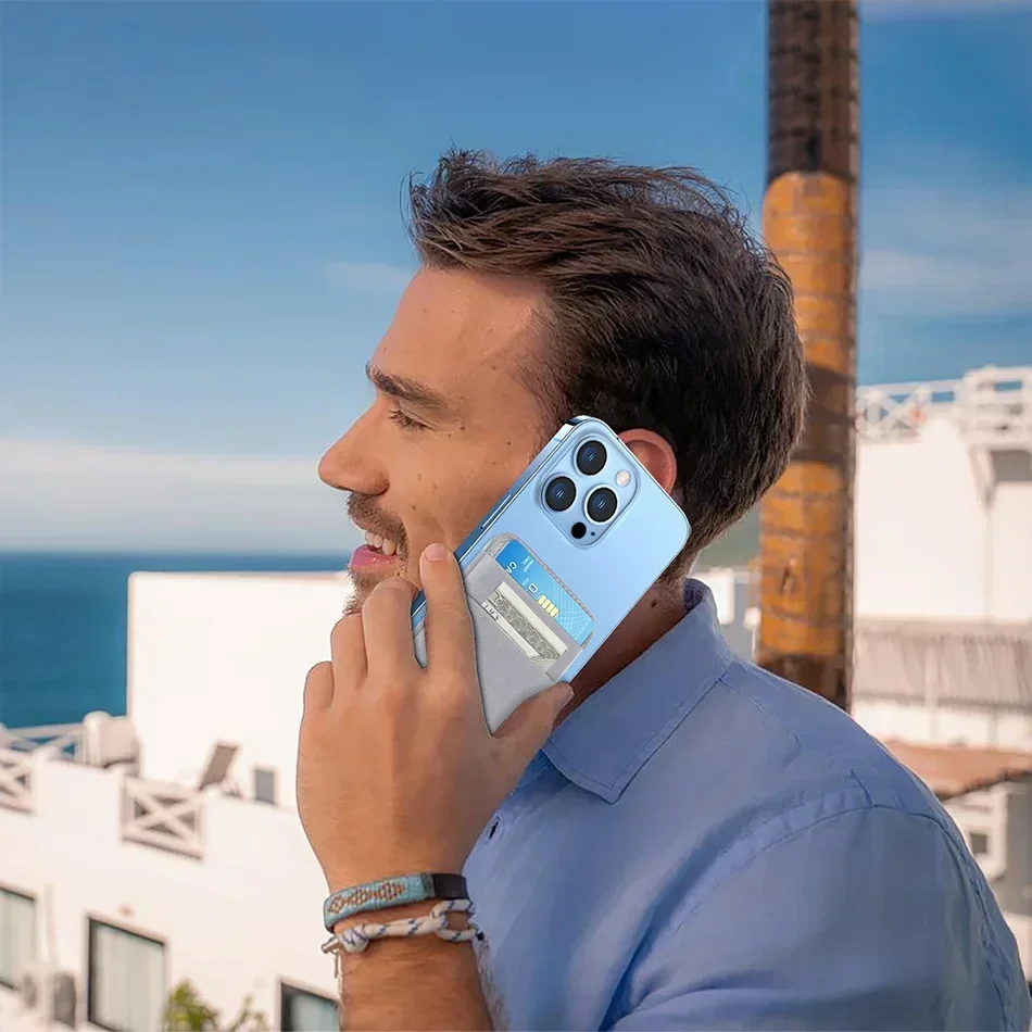 Magsafe カードホルダー財布財布 Iphone 16 磁気クレジットカードホルダーマネーバッグ男性女性アンチドロップカードステッカーサムスン