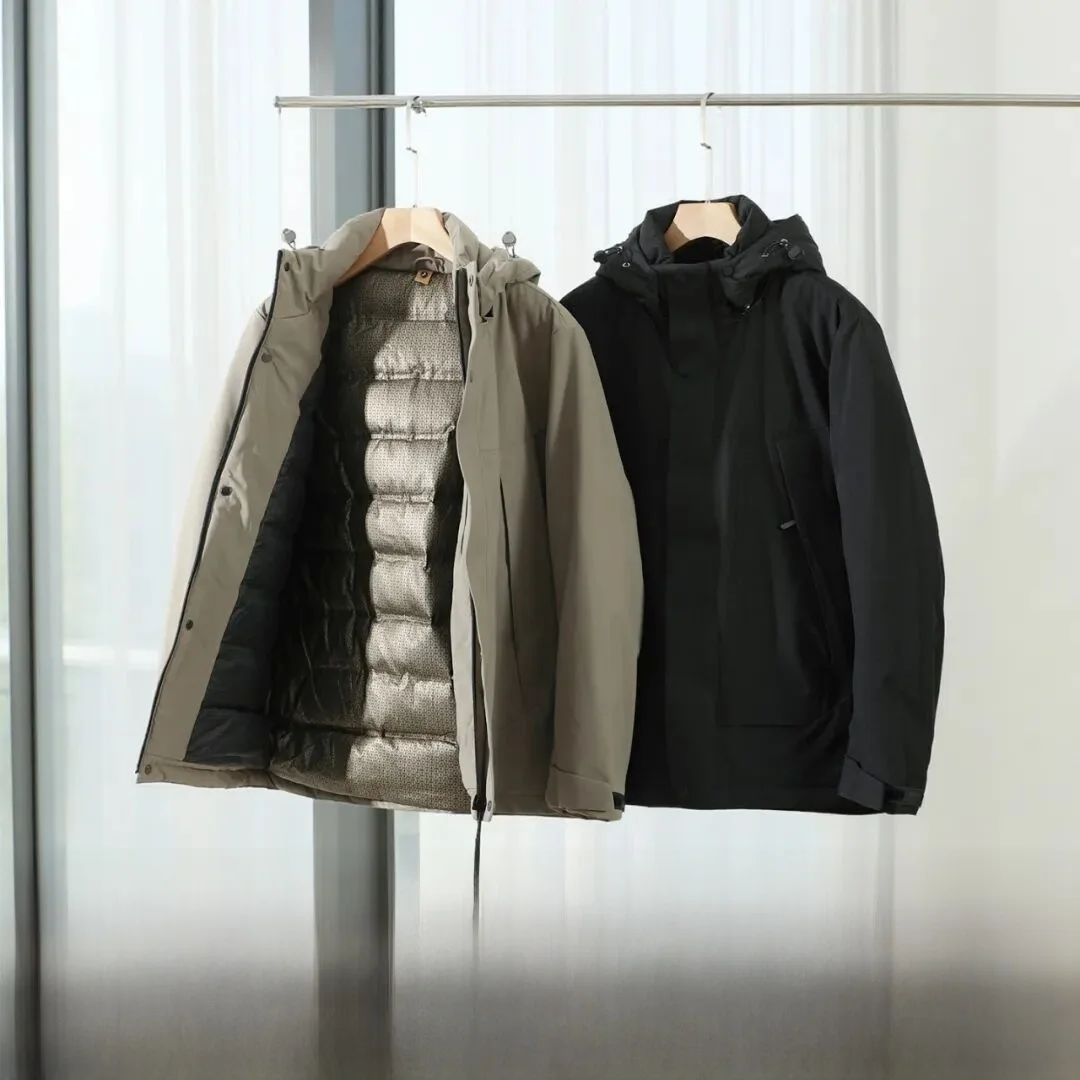 

Tech Tee-Proof aphene Heating 90 White Du down Hooded Men's down Jaet Thermal Outdoor Sle Thiened Long Sve Zipper