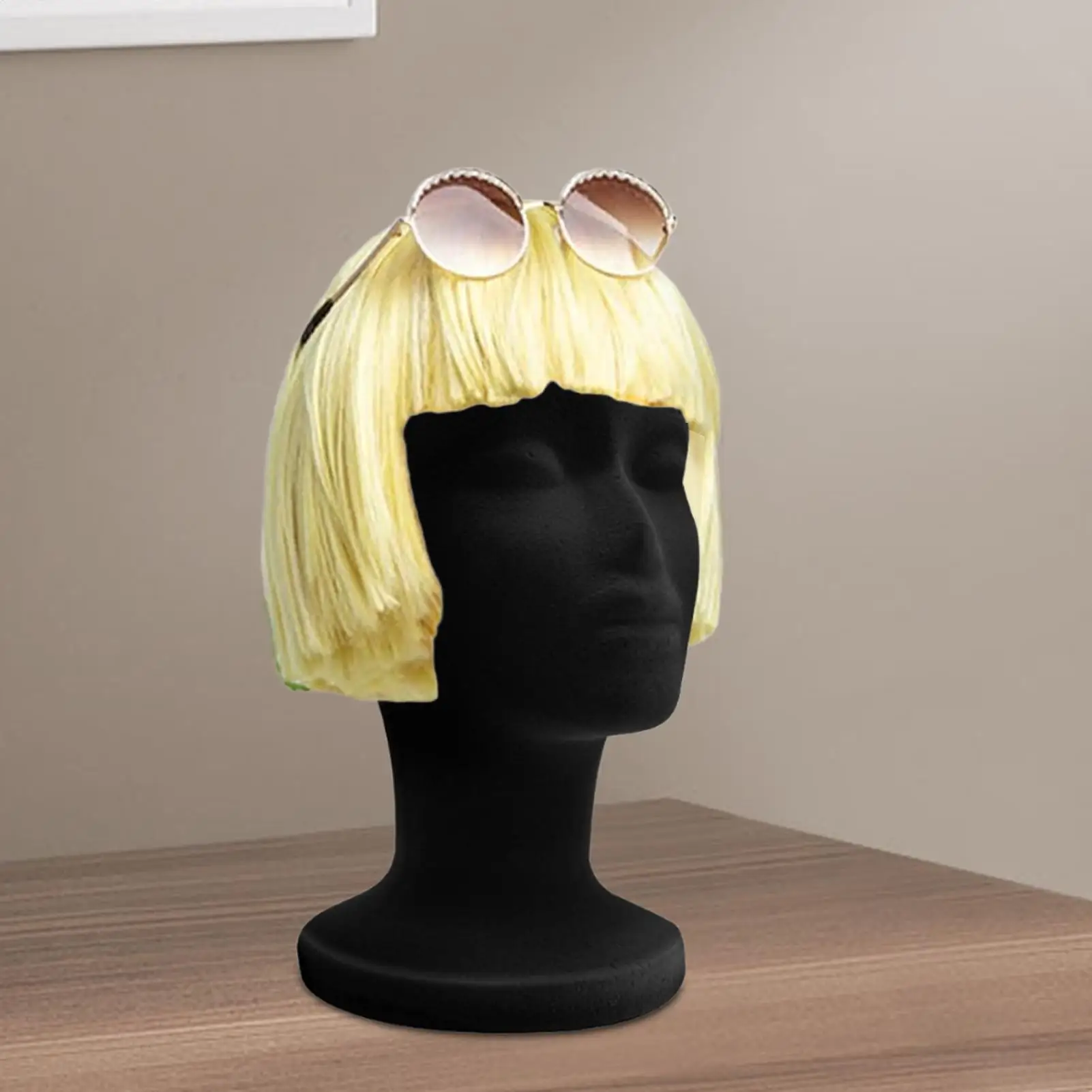 Black Foam Velvet Mannequin Manikin Head Wig Display Mannequin Head Foam Cosmetology Beauty Display Model For Jewelry Hair