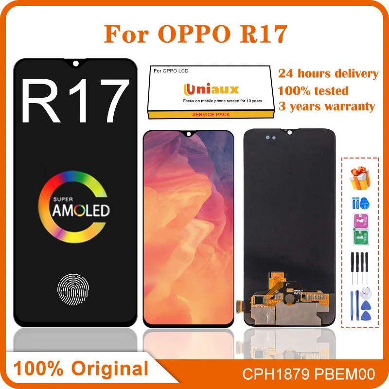 

6.4" Original AMOLED For OPPO R17 CPH1879 PBEM00 LCD Display Touch Screen Assembly Replacement Accessory For OPPO R17 LCD