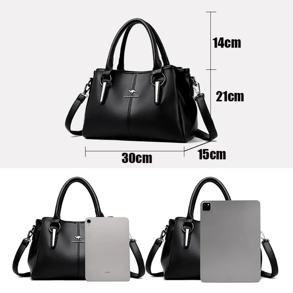 3 Layers Ladies Handbags High-quality Soft Leather Crossbody  Bags Designer High-capacity Shoulder Handbags for Women 2024 Sac