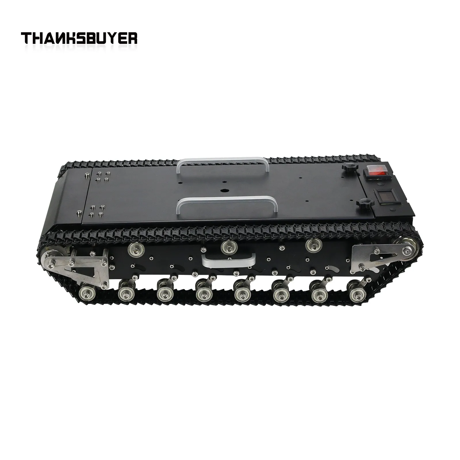 WT600S Assembled Robot 50x33x11cm Tank Chassis Metal RC Off-Road Tracked Tank Car w/ Suspension / Remote Control System