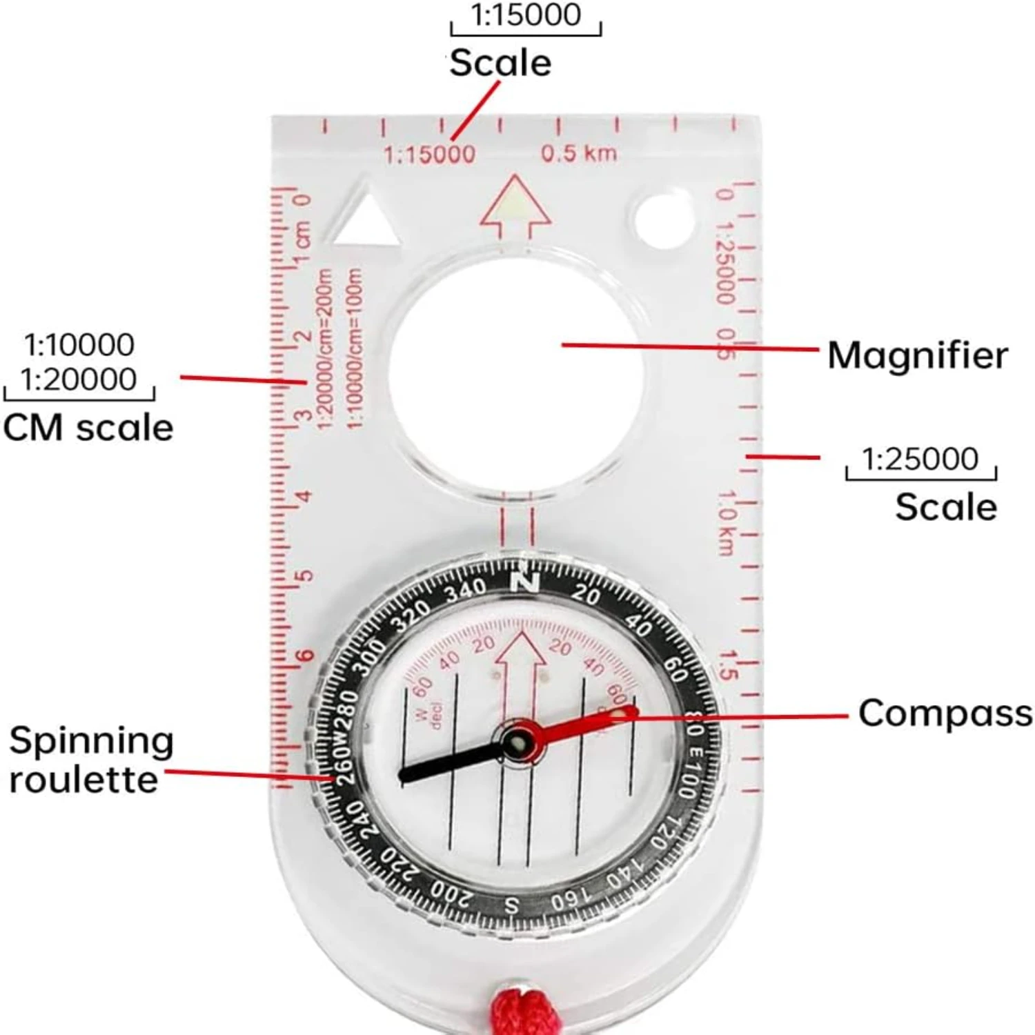 Essential Waterproof Compass with Versatile Features - Must-Have Adjustable Gear for Map Reading and Navigation in All Weather a