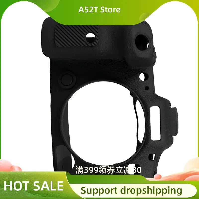 

A52T Litchi Texture Protective Case Silicone Case Suitable For Canon EOS R3 Full Frame R3 Mirrorless Camera Black