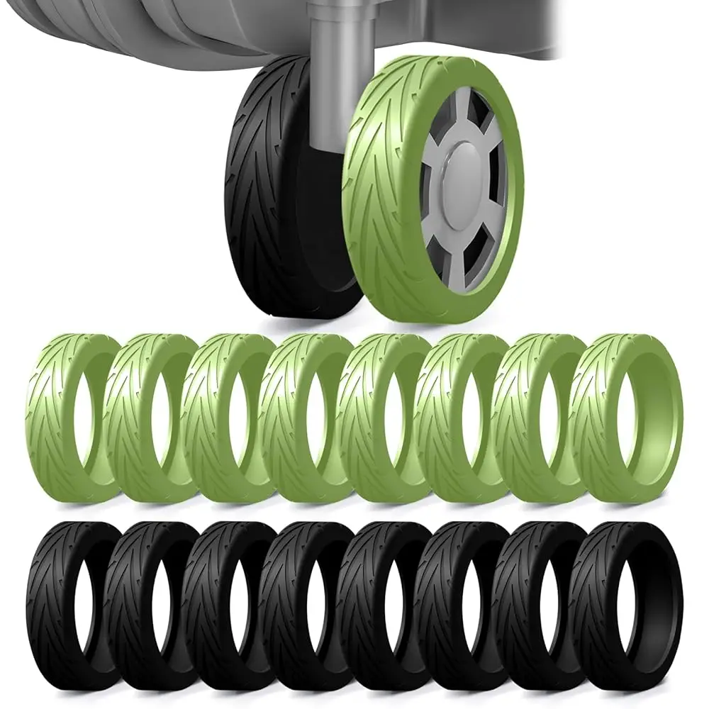

Free Shipping16 Pack Upgrade Luggage Wheel Covers, Silicone Protective Covers for 2-2.4\ Spinner Wheel, Wear-Resistant, Anti-Noi