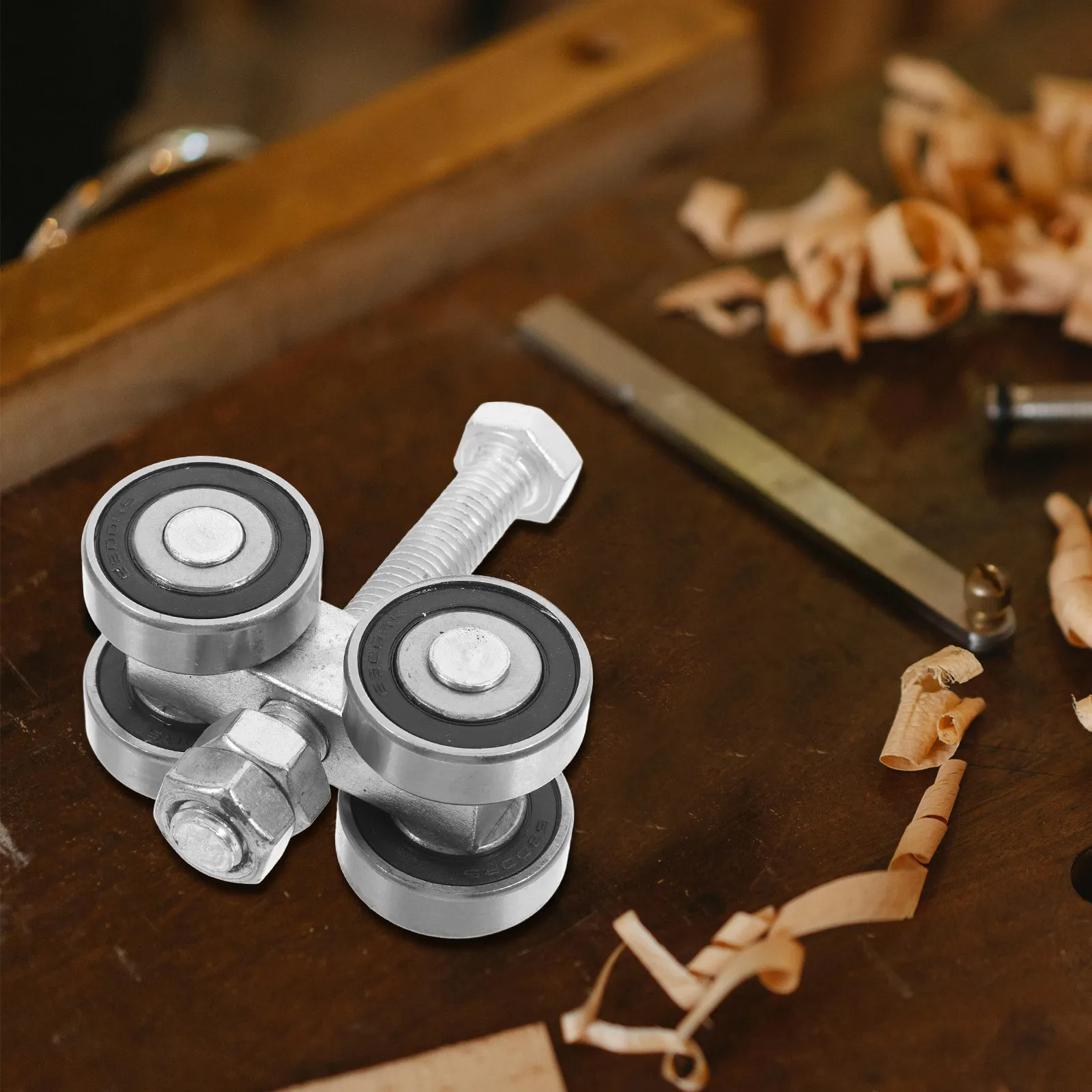 Metal Pulley Sliding Door Wheel Stainless Steel Double Bearing Groove Roller Track Heavy Duty Barn Door Pulley Smooth Sliding - view 6