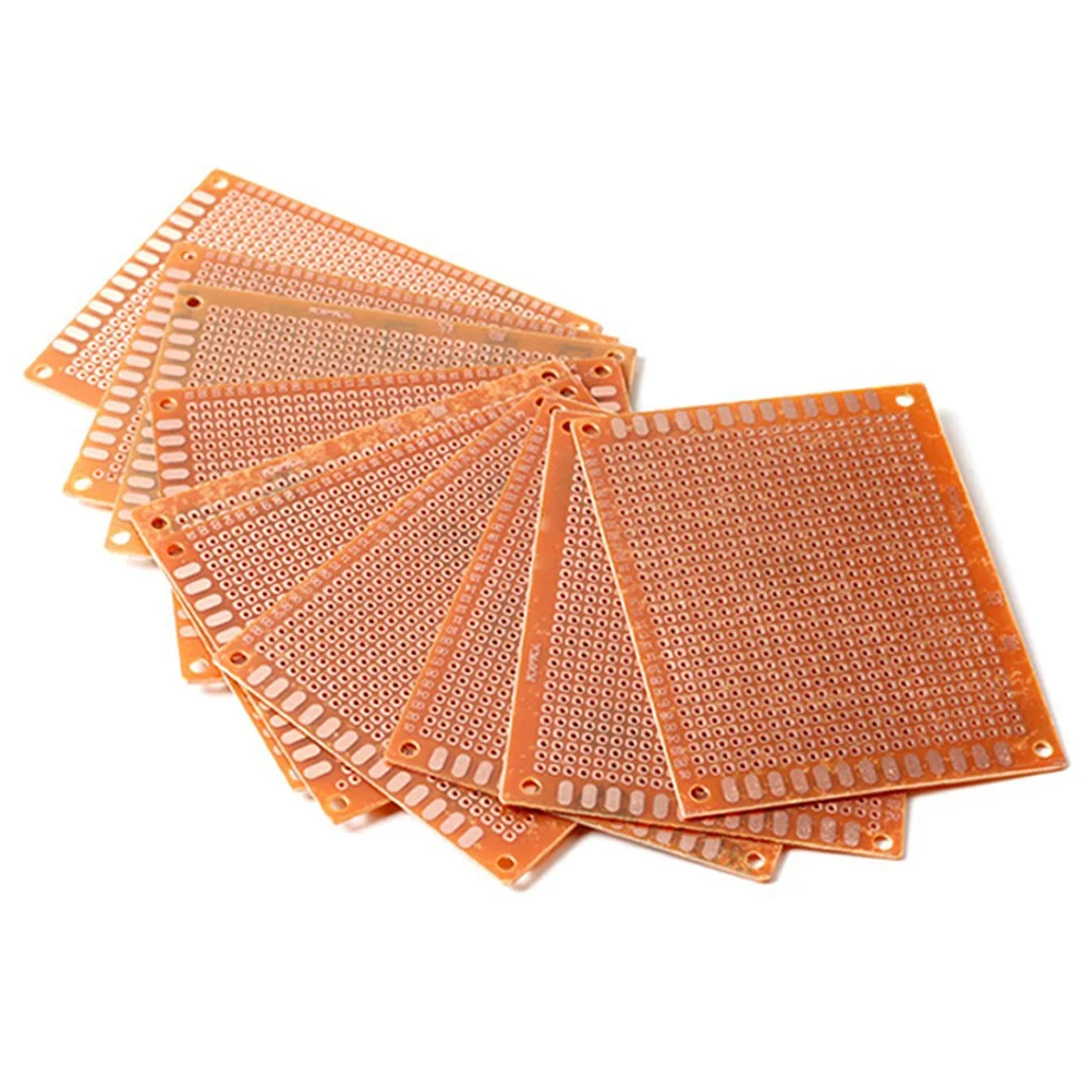 10pcs 7*9cm Solder Finished Prototype PCB for DIY Circuit Board Breadboard (Golden) 7*9cm PCB board Solder finished PCB