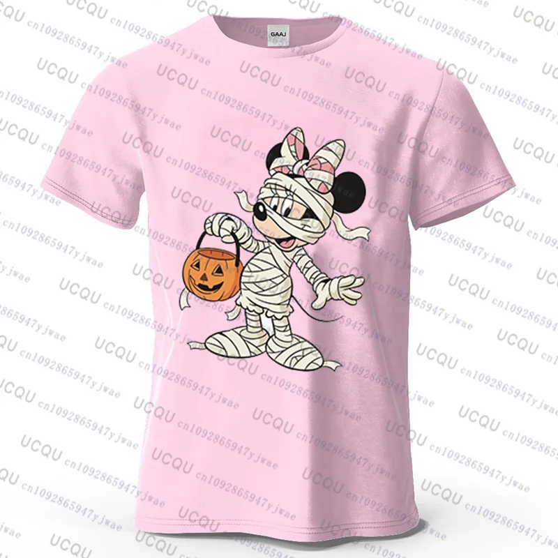 هالوين ميكي ميني دونالد ديزي الوالدين الطفل قصيرة الأكمام الأسرة تي شيرت الخريف Harajuku عادية موضة القطن الاطفال التي شيرت #5