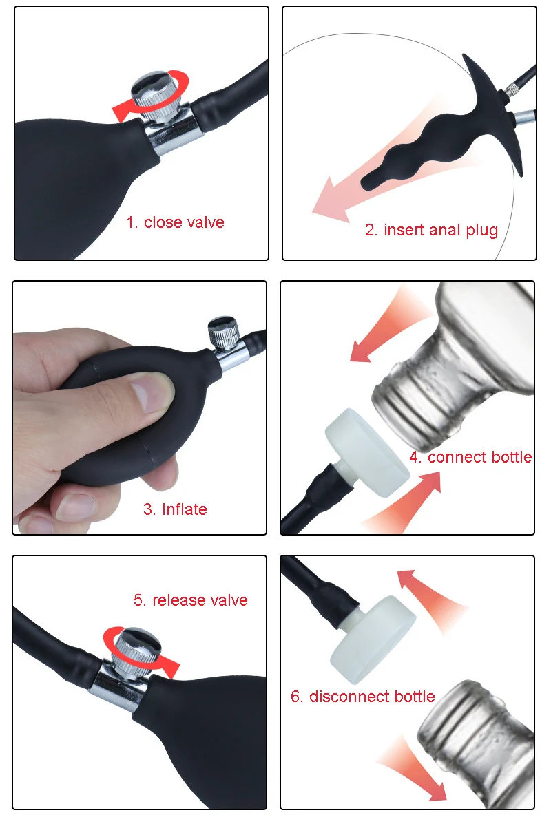 WETIPS Silicone Inflatable Enema Shower Buttplug Anal Douche Anal Expander Lavado Rectal Cleaning Enema Inflating Ducha Anale