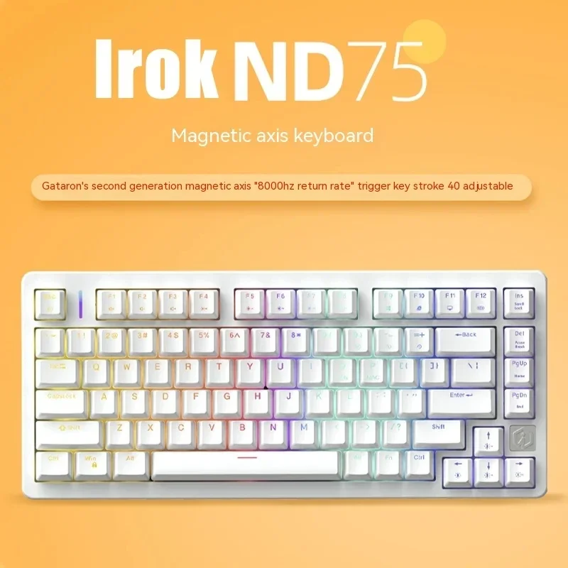 Imagem -06 - Teclado Mecânico Eixo Magnético Modo rt 81 Chaves Hot Swap Rgb Usb-c Keycaps Transparentes Jogos E-sports Irok-nd75