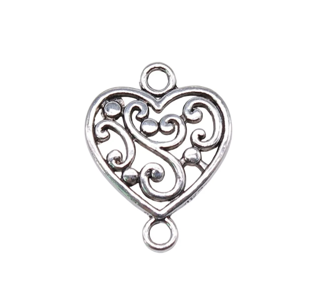 

40pcs 15x19mm Zinc alloy metal tibetan silver plated connector T1025 for jewelry making