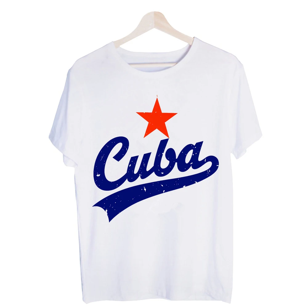 Men's Cuba Typography and Star Graphic Tee, Short Sleeve Crew Neck T-Shirt for Casual Daily Wear and Travel Outfits