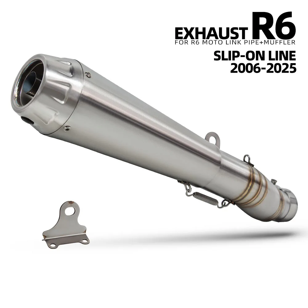 

Sport Racing R6 Escape Muffler For Yamaha R6 2006-2026 Motorbike Exhaust Slip on Line Kit Mid Tail Link Pipe with DB Killer