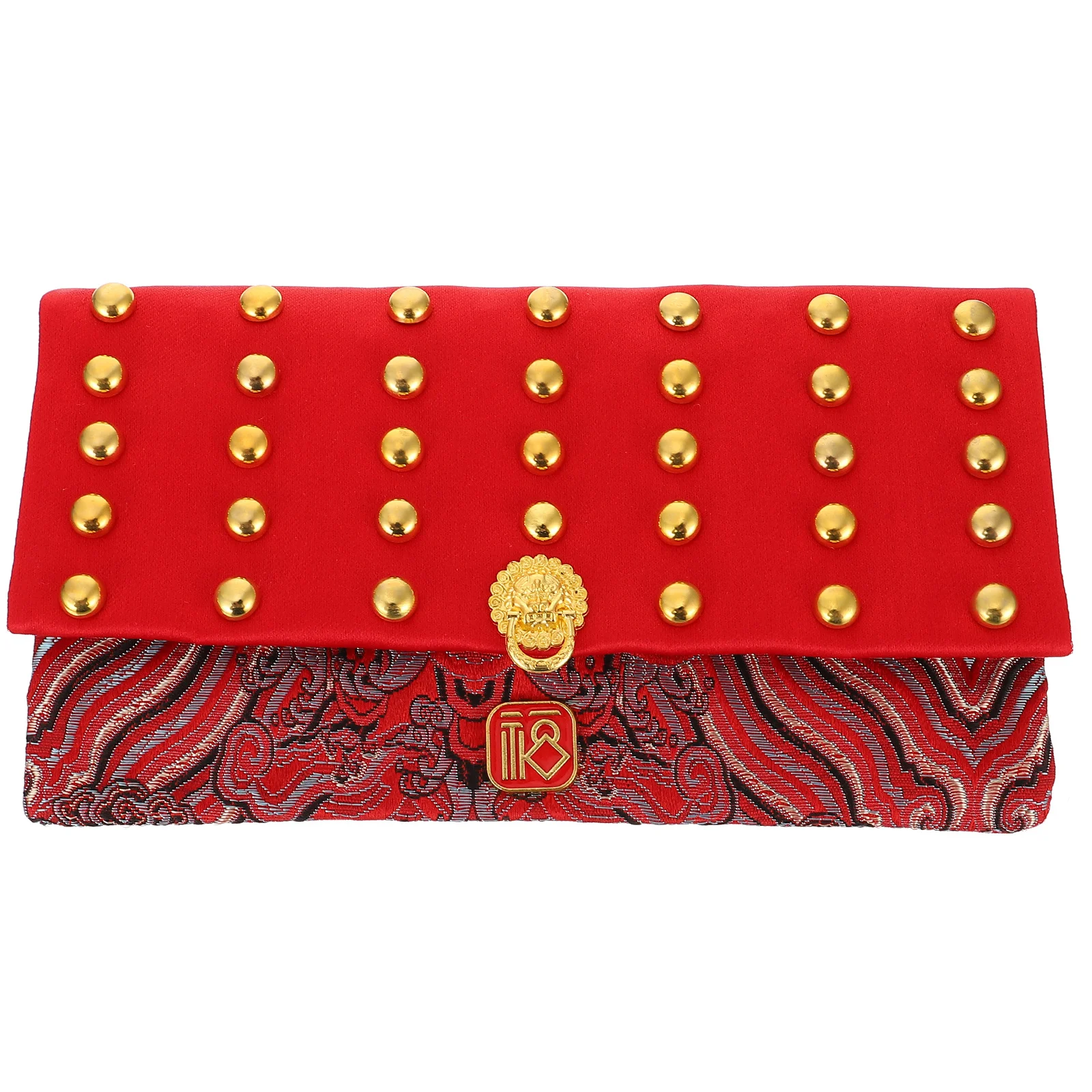 

1Pcs New Year Red Envelope Chinese Style Cloth Red Packet with Festive Design Snap Fastener for Lunar New Year Money Gift