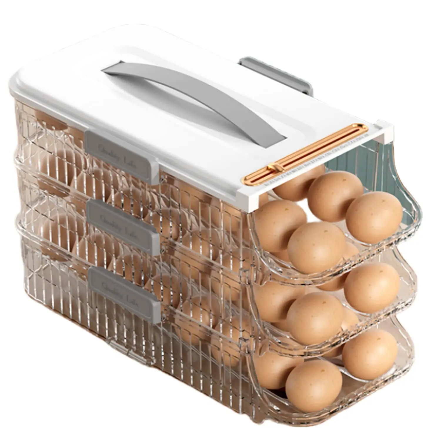 

Egg Holder for Refrigerator, Auto Rolling, Stackable Dispenser, Organizer for Refrigerator Storage, 3 Layer