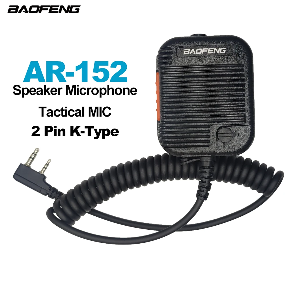 

Baofeng AR152 Walkie Talkie Tactical Speaker Microphone 2 Pin K-Type Dual PTT MIC For AR-152 UV-25L UV-5RH UV-K5 Radio Accessory
