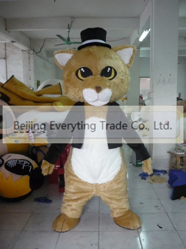 New Adult Hot Sale Foam Cute Brown Cat Cartoon Mascot Costume Plush Christmas Fancy Dress Halloween Mascot Costume