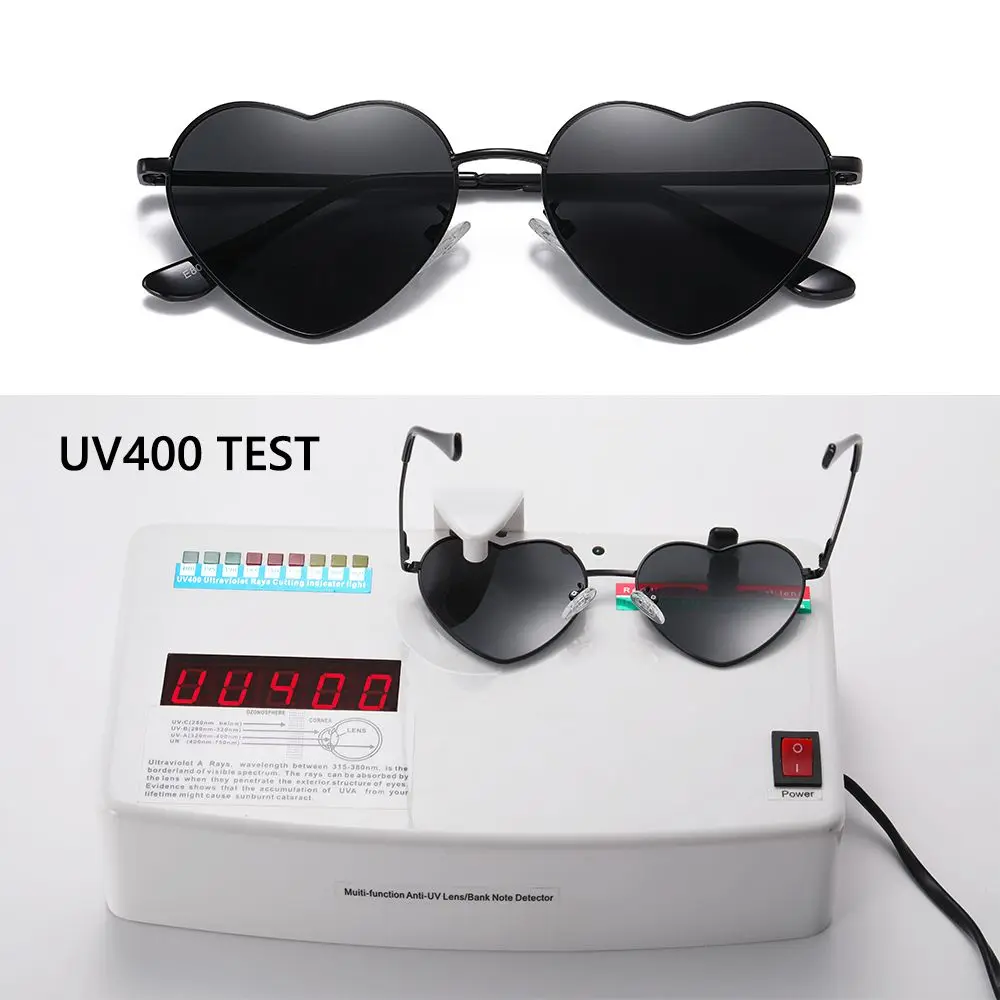 Fancy Accessories Vintage UV400 Protection Women Heart Sunglasses Heart-Shaped Glasses Eyewear