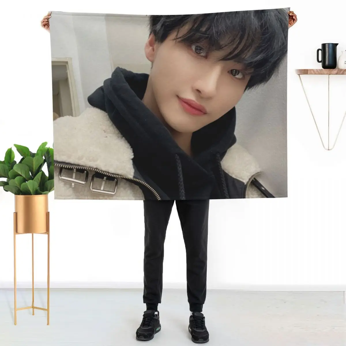 ATEEZ Seonghwa Throw Blanket Furry Personalized Gift Sofa cosplay anime Soft Plaid Giant Sofa Blankets