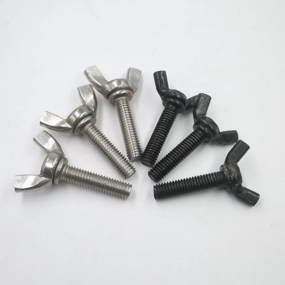 1-5pcs M3 M4 M5 M6 M8 M10 DIN316 Hand Tighten Screws Butterfly Bolt Wing Thumb Screw Claw A2-70 Stainless Steel 304 /Black steel